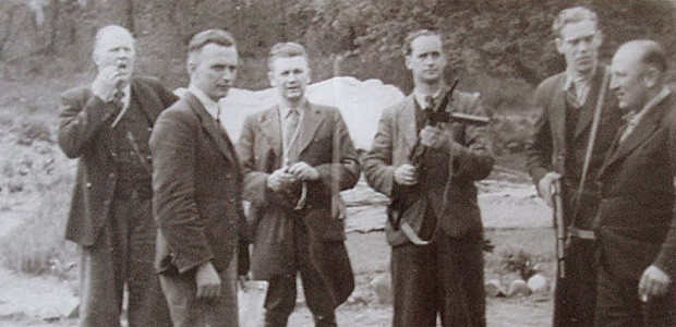 Otto, Børge, Thorkild, Niels, Erik og Johs fra modstandsgruppen i Brovst.