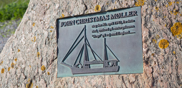 Mindestenen for Christmas Møllers flugt fra Aggersund 30. april 1942. Foto: Mattias Bodilsen